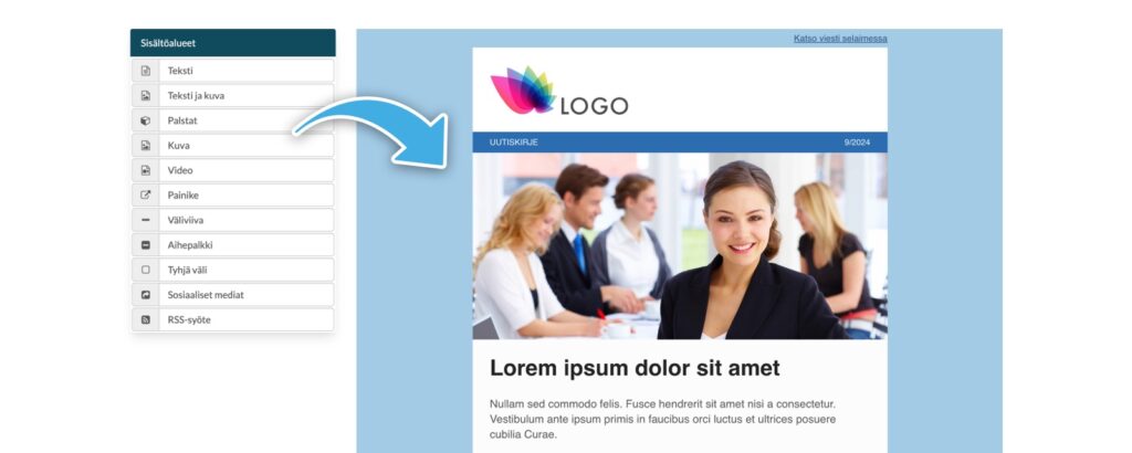 Suunnittele tyylikkäät uutiskirjeet
