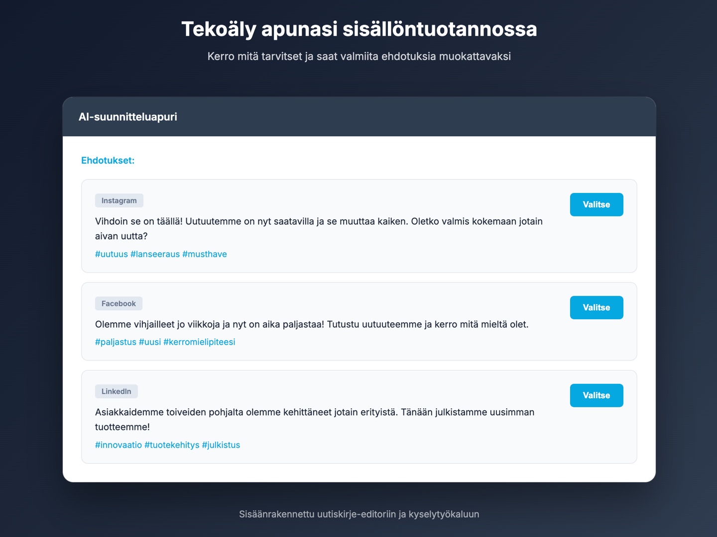 Tuotenosto - Tekoäly AI