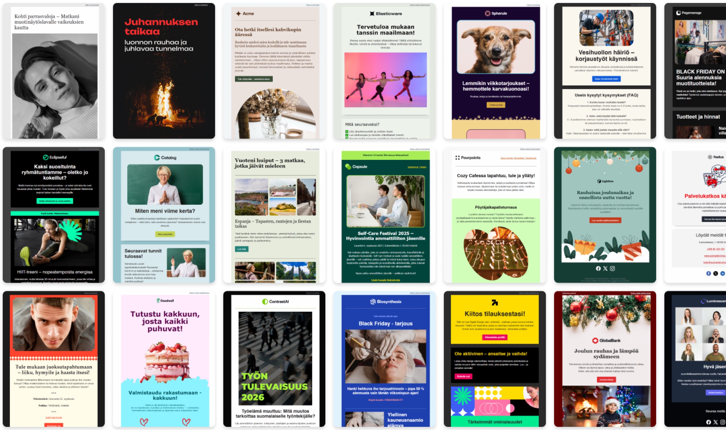 Uutiskirje- ja viestipohjia