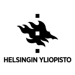 Musta liekkimäinen logo, jonka alapuolella lukee mustalla Helsingin yliopisto