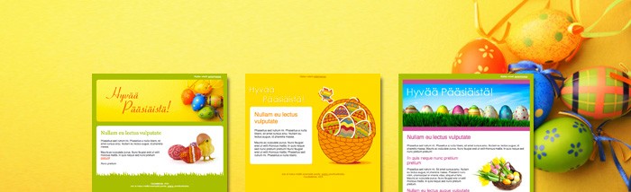 Lähetä pääsiäistervehdykset Creamailerin pääsiäisviestipohjilla