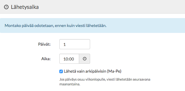 Ajastaminen - Eri päivä