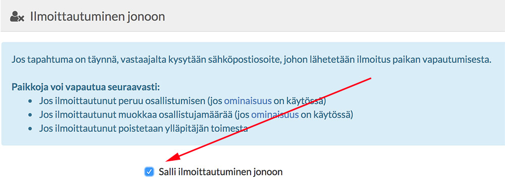 Ilmoittautuminen jonoon