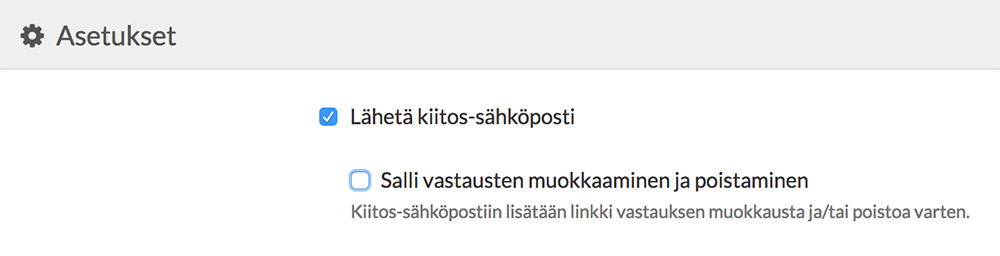 Lähetä kiitos-sähköposti