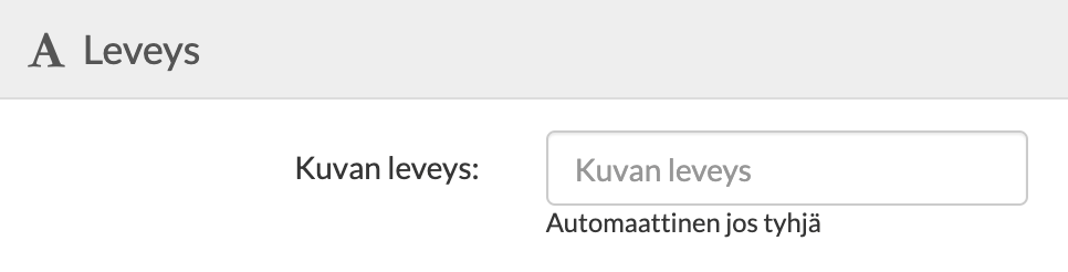 Kuvan leveyden määrittäminen
