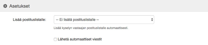 Lisää postituslistalle