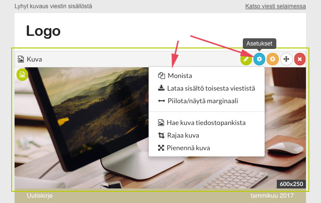 Sisältöalueen monistaminen