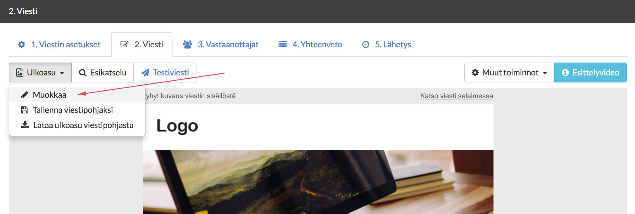 Ulkoasun lataaminen
