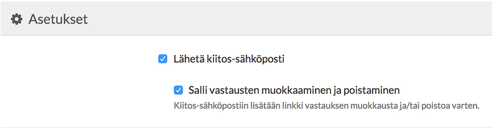 Lähetä kiitos-sähköposti
