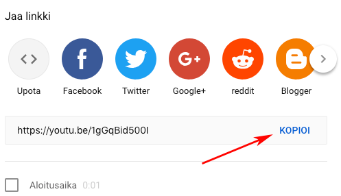 Kopioi videon linkki leikepöydälle - YouTube